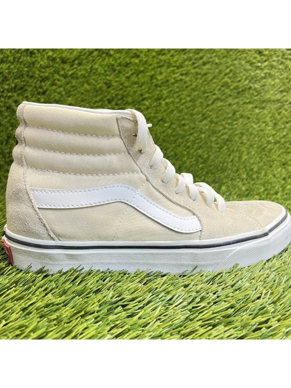 Vans SK8-Hi Tapered Womens Size 7 Beige White Athletic Skate Shoes Sneakers
